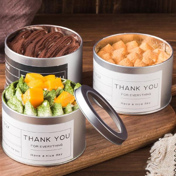 

disposable cups & straws 10pcs net red 350ml round cake box tinplate ice cream wedding birthday party favors pudding yogurt dessert with lid