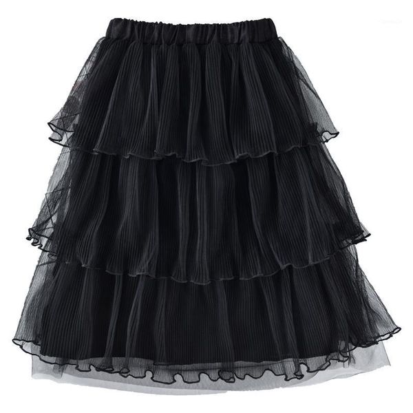 

skirts 2021 summer korean style cake princess tutu skirt for girls fashion tulle mesh luxury kids clothes 4 6 8 10 12 14, Blue