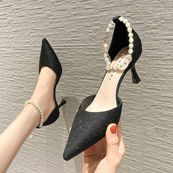 

dress shoes spring and autumn women's high heels quality single ladies wedding bride party, Black