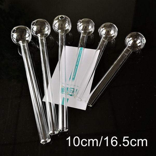 Cachimbo para fumar em pirex transparente de 4 polegadas e 6 polegadas Cachimbos para queimadores de óleo de vidro Mini cachimbo de colher pequeno Tabaco Tubo reto Tubo de mão Acessórios para fumados