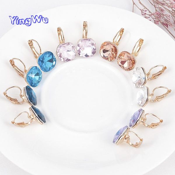 

stud fashion gold color earring for women crystal cubic zirconia earrings stone pendientes mujer moda minimalist, Golden;silver