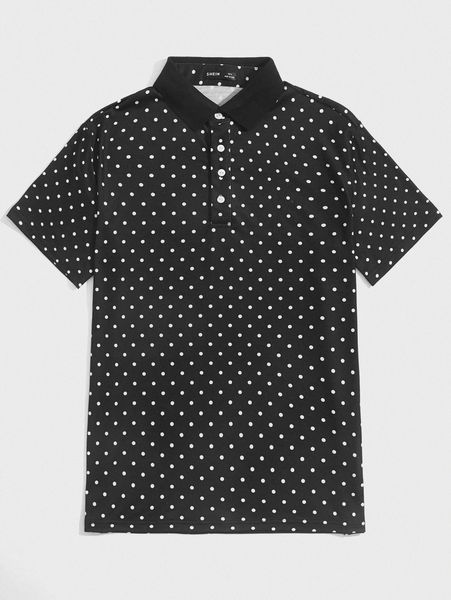 

men polka dot polo shirt d7ul#, White;black