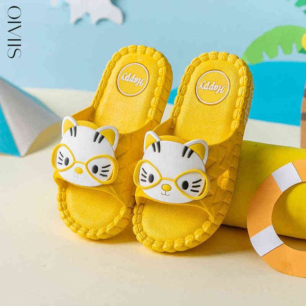 Kinderhausschuhe für Jungen Mädchen Neue Sommer Kinder Strandschuhe Baby Kleinkind Weiche Hausschuhe Kinder Sandalen Cartoon Katze S G1218