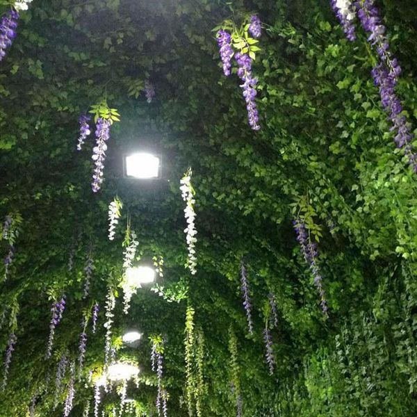 

decorative flowers & wreaths 1pc hanging artificial green leaf garland plants ivy vine foliage fake plant home garden wall party leaves deco