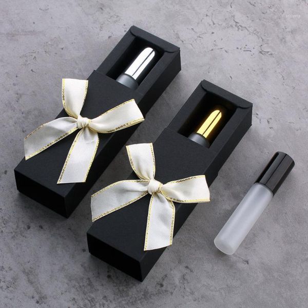 

storage bottles & jars 20pcs 10ml frosted perfume spray bottle with black packing box cosmetic gift