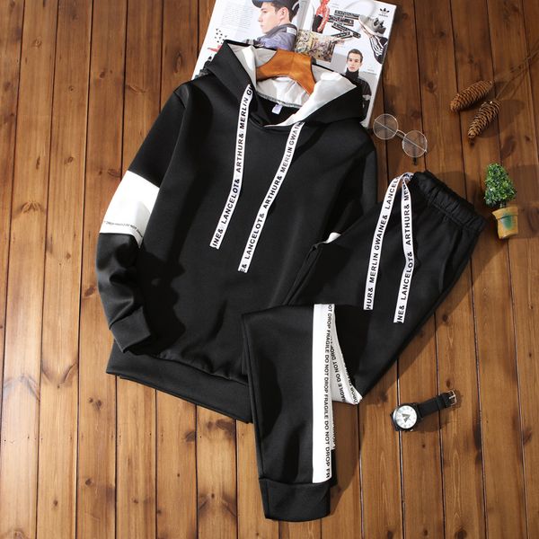 

2021 new mens hooded sets fashion autumn spring sporting suits men sweatshirt sweatpants men's hoodies clothing sweatshirts set tracksu, Gray