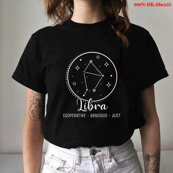 

women's t-shirt libra summer casual harajuku clothing anime graphic hip hop short sleeved women t shirt men tees loose oversized t-shir, White