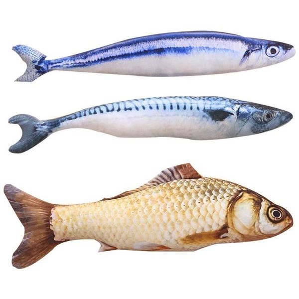 

cat toys 3pcs catnip toy set simulation fish-shaped doll pet pillow chew supplies fish flutter anti-wrinkle