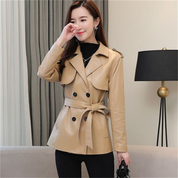 

2021 royal sheep leather jacket genuine female spring r42 2vlr, Black;brown