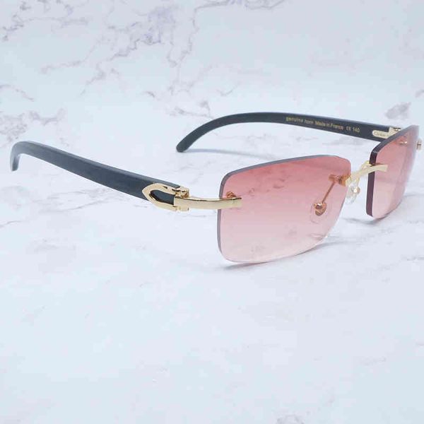 

factory direct price vintage rimless wood sunglass men women eyeglasses for driving buffalo horn shades eyewear mva5 bmny, White;black