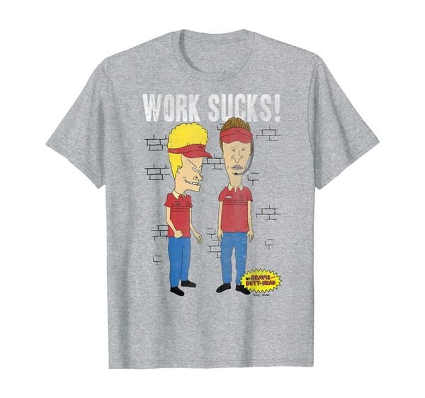 

beavis and butthead at work graphic t-shirt, White;black