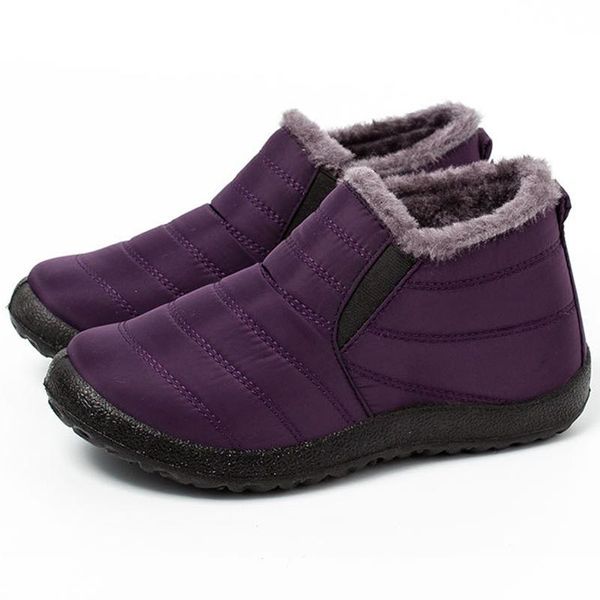 

boots sale snow women shoes warm plush winter woman female slip on flat ladies waterproof plus size, Black