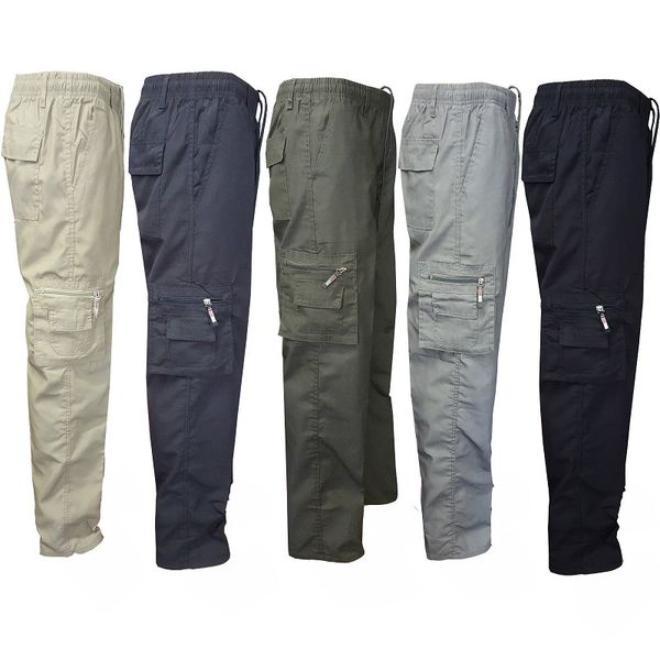 

sweatpants european and american mid-waist straight four-season style military casual trousers slim overalls men, Black