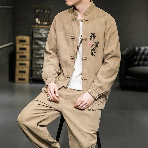 

men's tracksuits 2021 autumn spring sets hoodie+pants pieces casual tracksuit male sportswear gym brand clothing coat embroidery suit, Gray