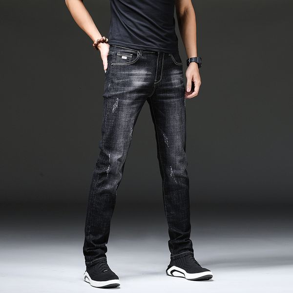 

fall winter stretch men korean version of slim business casual jeans broek, Blue