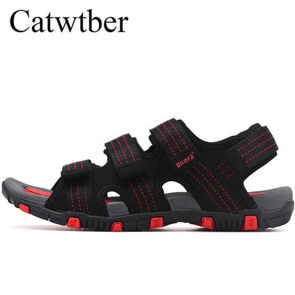 

catwtber summer sandals men leather classic roman sandals 2018 outdoor sneaker beach rubber flip flops men water trekking sandal gladi e4qy#, Black