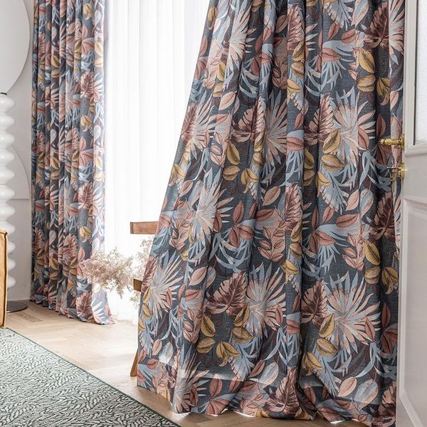 

curtain & drapes simple retro style exquisite and elegant floral printing polyester-cotton curtains for living room bedroom