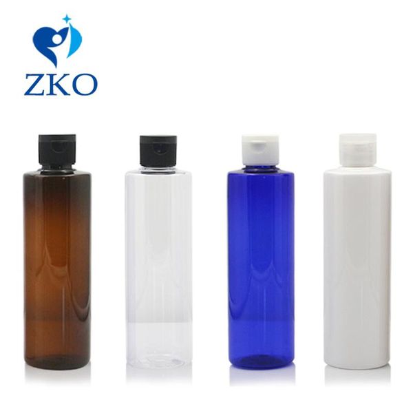 

5pcs 250ml white/black plastic flip cap for container cosmetic bottle empty multicolor plastic shampoo refillable bottles