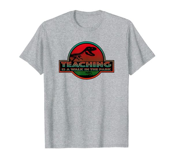

funny teaching is a walk in the park teacher t-shirt, White;black