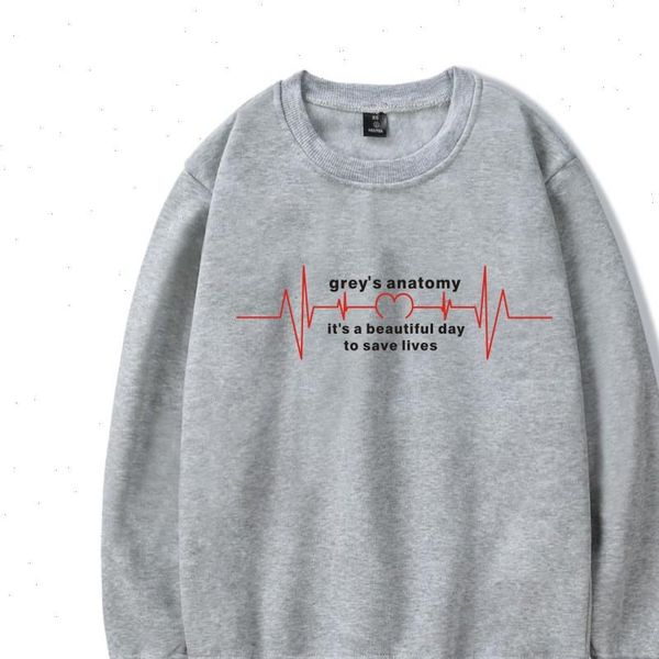 

greys anatomy sweatshirt sweatshirts moletom tumblr pullover casual greys anatomy hoodies fashion jumper tracksuit, Black