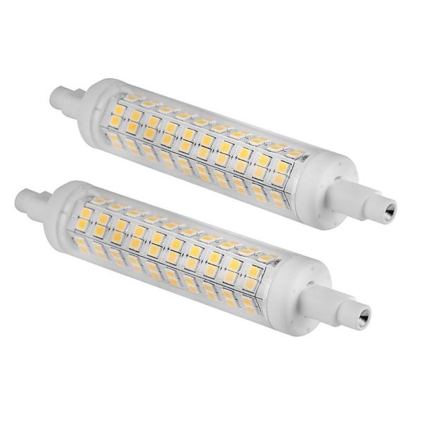

2 pcs leshp 120led 10w 1100lm r7s 118mm dimmable 100-265v 3000k warm white double ended tungsten halogen bulbs replacement