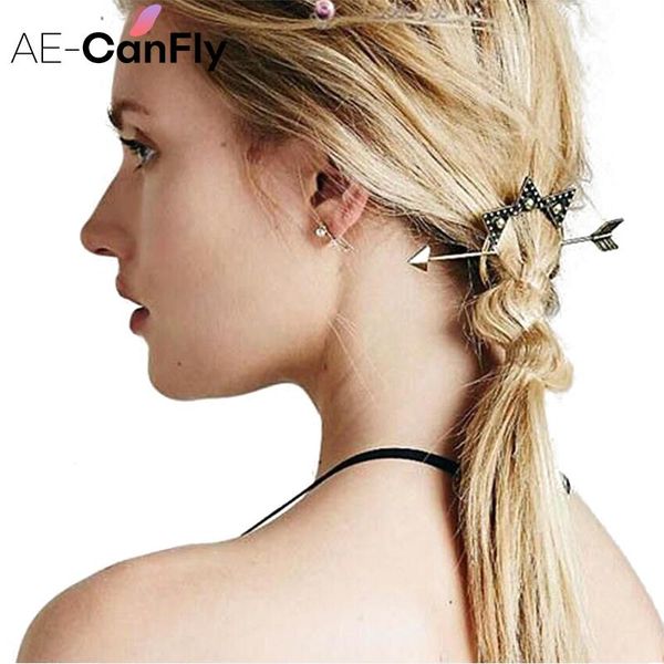 

hair clips & barrettes ae-canfly unique hiar stick circle arrow fork pins and fashion women accessories drop 2h3012, Golden;silver