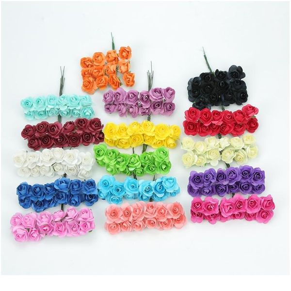 

36pcs/144pcs fake paper flowers artificial plants decorative flowers for scrapbooking diy christmas wreath gifts box ho jllywo