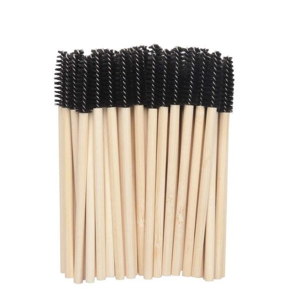 

makeup brushes 50pcs eyebrow mascara nylon hair disposable eyelash extension brush with bamboo handle