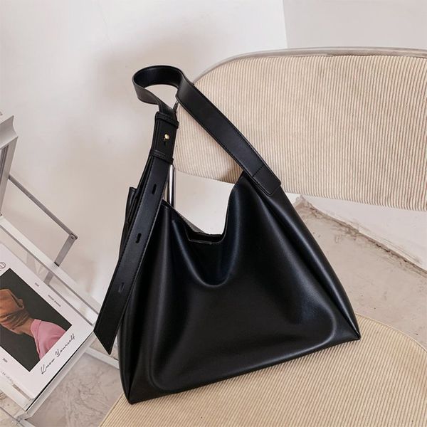 

autumn winter women high capacity tote bag retro caual shoulder messenger bags simple pu leather handbag and purse travel totes c0508