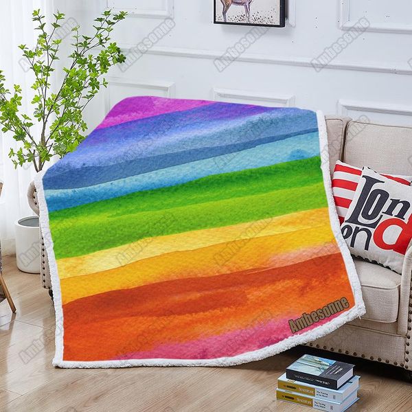 

blankets abstract acrylic and watercolor painted sherpa blanket plush throw print on demand thin quilt for half time
