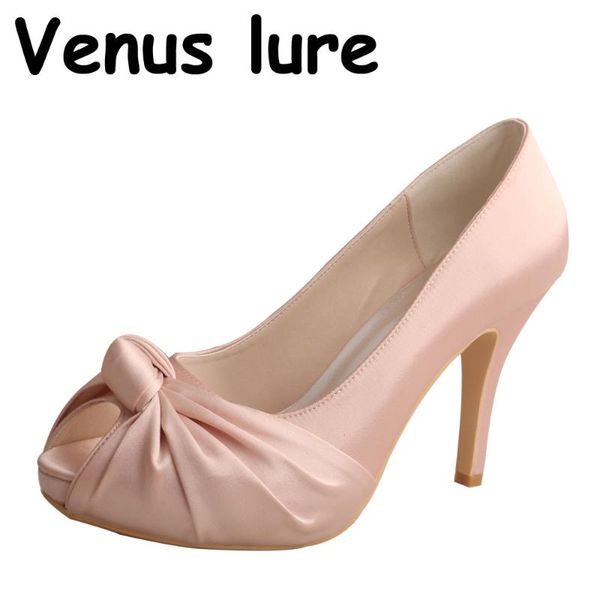 

dress shoes (23 colors) platform blush heels for wedding peep toe lady bridesmaid party, Black
