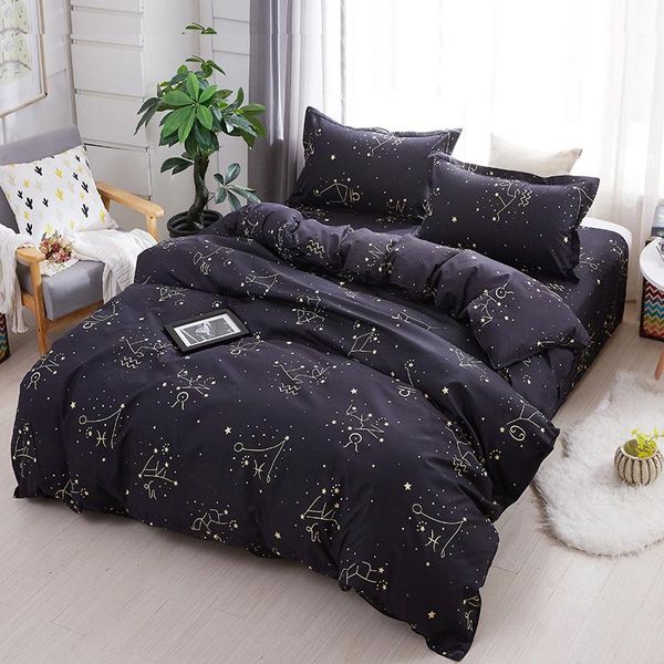 

constellation 3/4pcs modern bedding set quilt cover bed cover flat sheet pillow cases bedding linen set