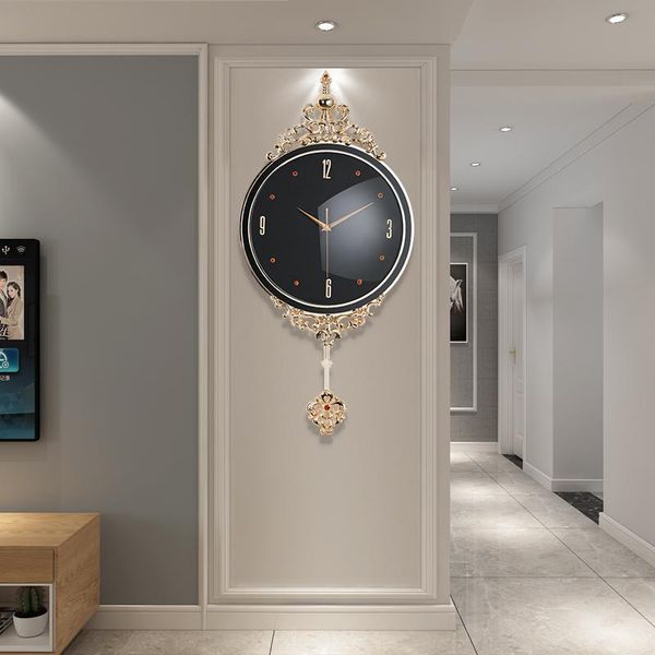 

nordic luxury wall clock creative vintage living room digital large pendule metal wall clock reloj de pared home decor db60bg