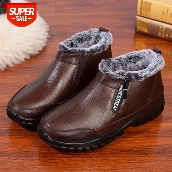

Men Waterproof Plush Warm Casual Ankle Boots Man Winter Solid Color Fashion Canvas Shoes Round Toe Zip Basic Male Foot Wear #US4n