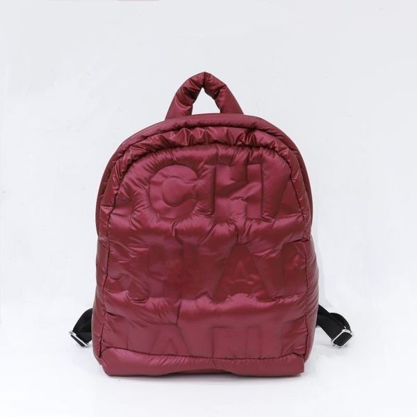 

backpack casual down cotton letter print women backpacks space pad school bags for student girls luxury nylon back packs