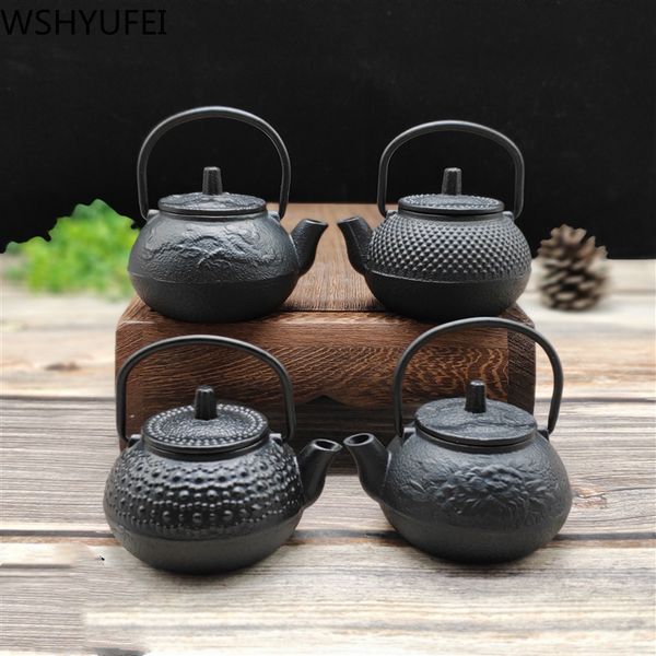 WSHYUFEI Mini bollitore per tè in ghisa in stile cinese, piccola teiera, teiera, facile da trasportare, decorazione per la casa degli animali domestici