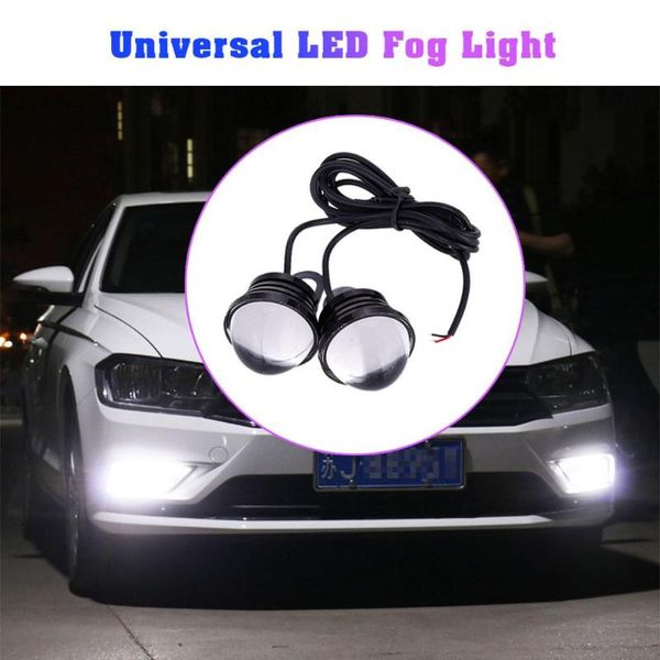 

emergency lights 1pair car led lens fog light eye refit fish lamp hawk eagle + daytime running 12v automobile