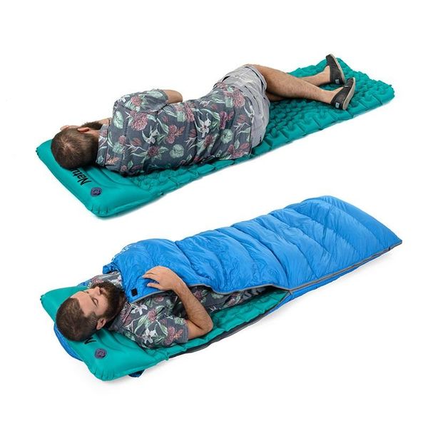 

outdoor pads inflatable cushion sleeping bag mat fast filling air moistureproof camping with pillow travel self-driving