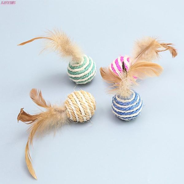 

cat toys 2pcs toy striped sisal ball interactive for cats pet kitten games products