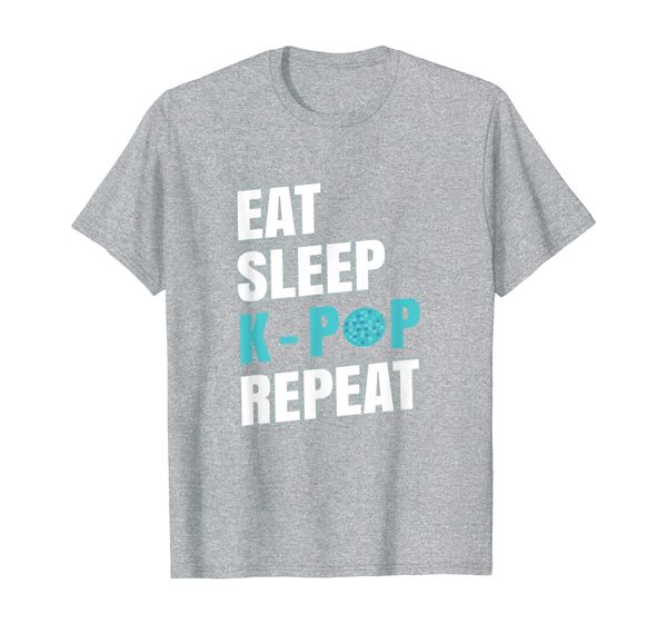 

eat sleep k-pop repeat k-pop korean music lover shirt t-shirt, White;black