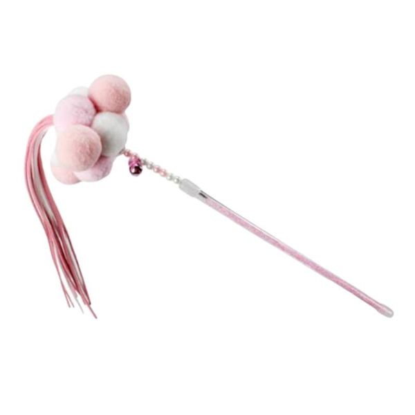 

cat toys funny handmade feather pompon tassel pole pet toy fairy stick