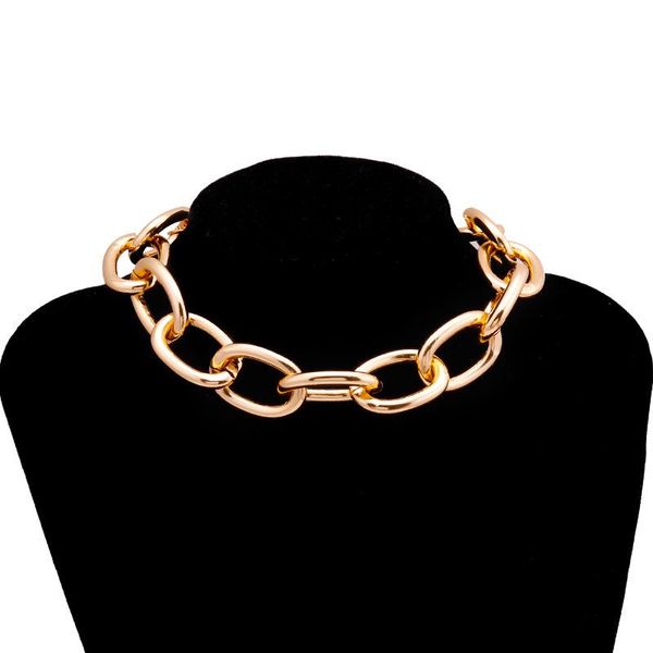 

chains goth thick massive necklace men's chain on the neck grunge cool stuff choker aesthetics hiphop punk decorations gift for husband, Silver