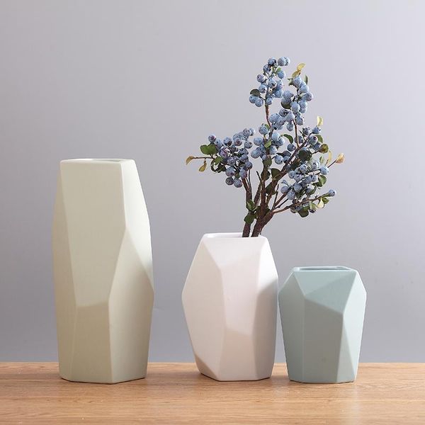 

vases simple ceramic vase geometric decoration living room flower arrangement bouquet furnishings