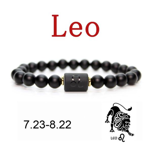 

beaded, strands 12 constellation zodiac sign bracelet natural frosted stone black beads bracelets for men women couple jewellery hombre puls