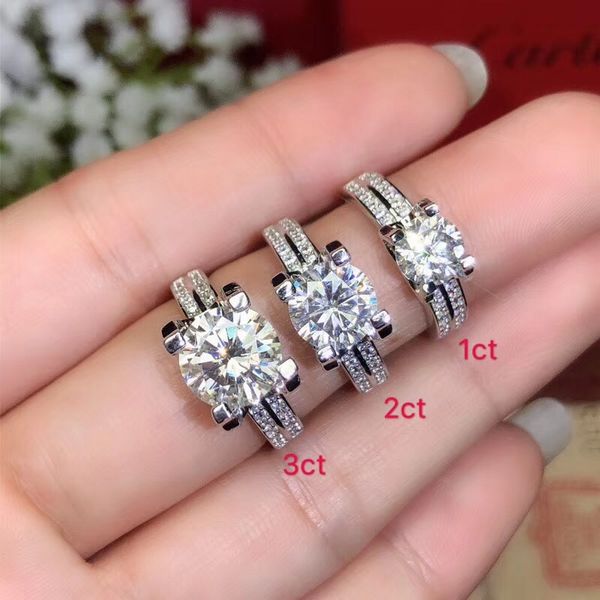 

moissanite, 925 silver fashion design, strong fire color, diamond, high hardness vvs,d, Slivery;golden