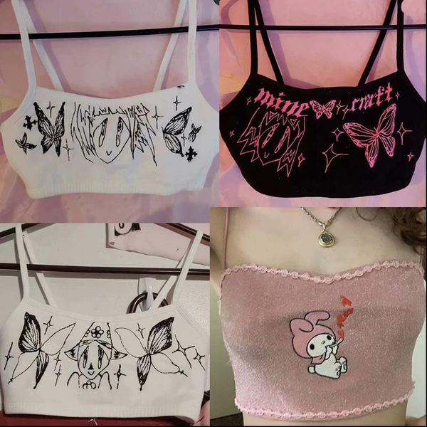 

aesthetic tank y2k tank harajuku tank kawaii gothic tpunk street, White