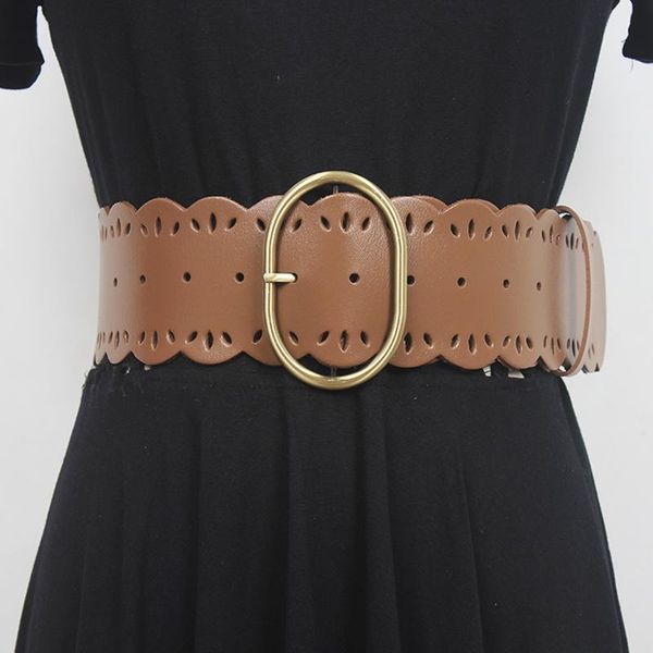 

belts [ewq] waist seal women belt versatile decorative dress closing with skirt layer cowhide leather black wide 6e4654, Black;brown