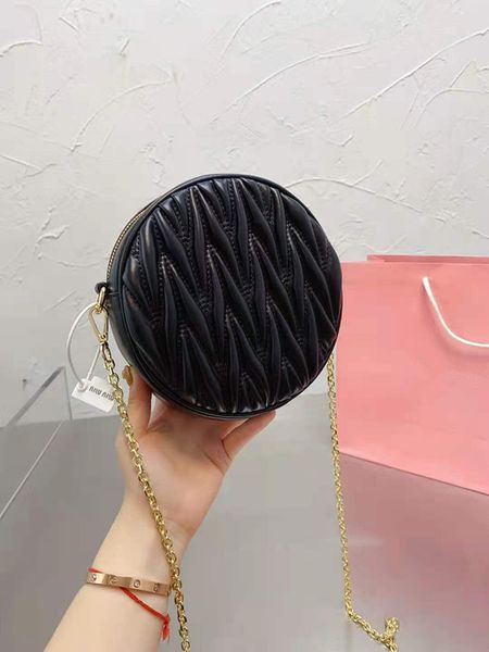 

small designer shoulder bag women circle bags mini pack cute crossbody chain purse lady shopping packs genuine leather with box