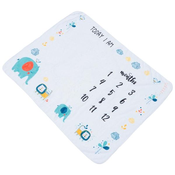 

1pc baby monthly milestone plush blanket cartoon newborn pgraphy background