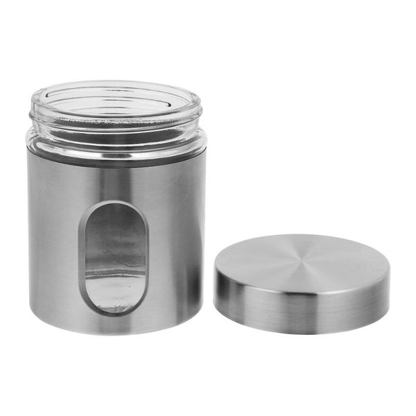 

storage bottles & jars 1pc glass stainless steel bottle household kitchen supplies